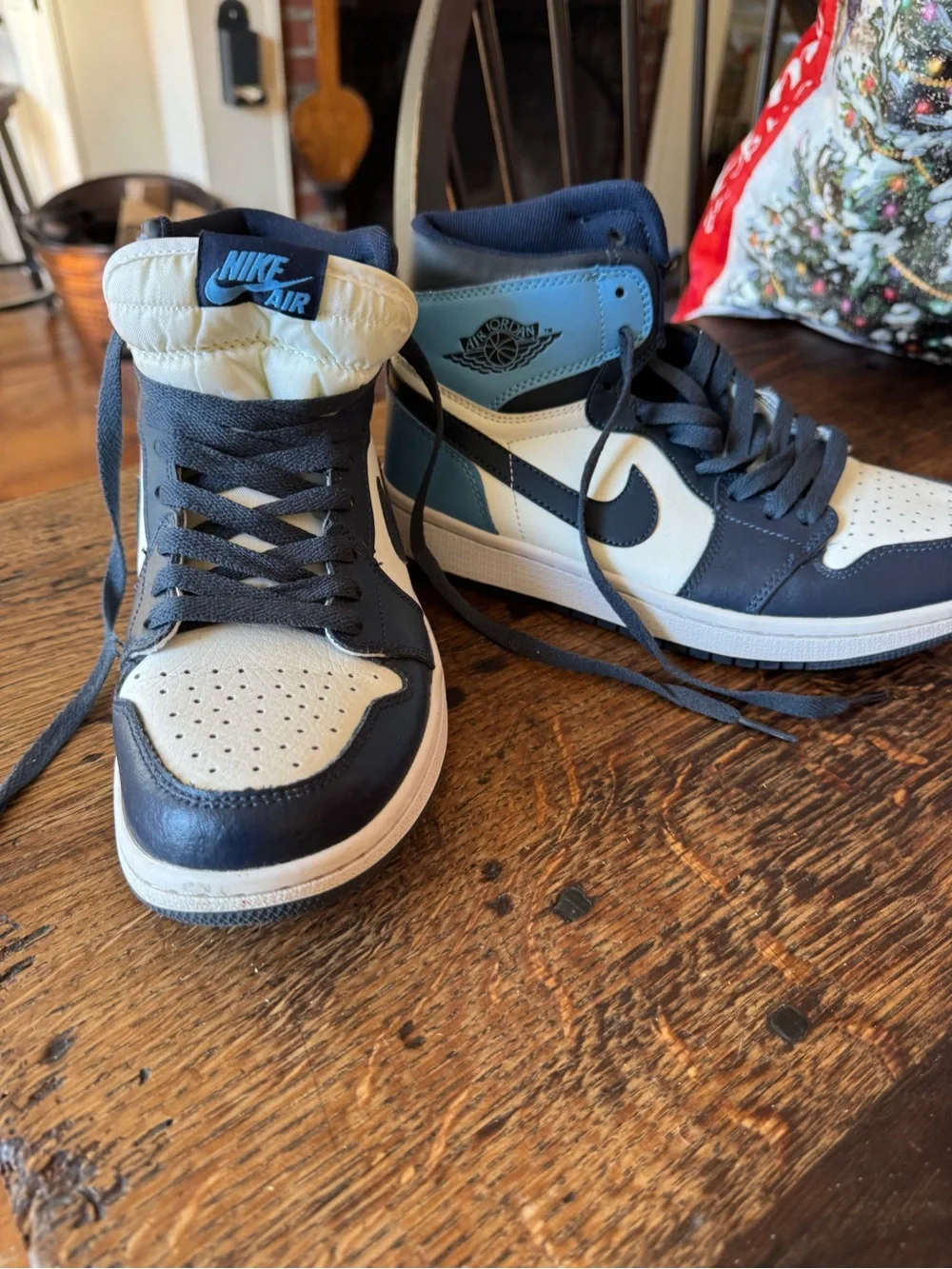 Jordan High Top Sneakers - Light Blue/Black/White